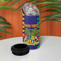 Personalised Mauritius 4 in 1 Can Cooler Tumbler Coat Of Arms Mix Paisley Pattern