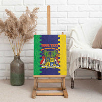 Personalised Mauritius Canvas Wall Art Coat Of Arms Mix Paisley Pattern