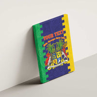 Personalised Mauritius Canvas Wall Art Coat Of Arms Mix Paisley Pattern