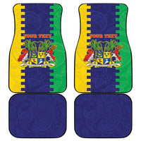 Personalised Mauritius Car Mats Coat Of Arms Mix Paisley Pattern