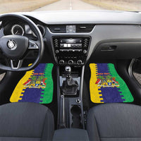 Personalised Mauritius Car Mats Coat Of Arms Mix Paisley Pattern