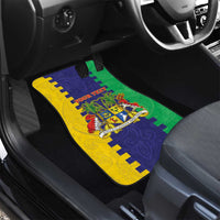 Personalised Mauritius Car Mats Coat Of Arms Mix Paisley Pattern