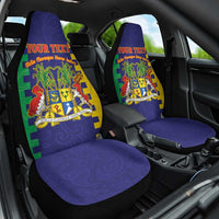 Personalised Mauritius Car Seat Cover Coat Of Arms Mix Paisley Pattern