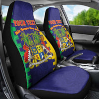 Personalised Mauritius Car Seat Cover Coat Of Arms Mix Paisley Pattern