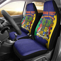 Personalised Mauritius Car Seat Cover Coat Of Arms Mix Paisley Pattern