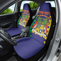Personalised Mauritius Car Seat Cover Coat Of Arms Mix Paisley Pattern