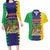 Personalised Mauritius Couples Matching Long Sleeve Bodycon Dress and Hawaiian Shirt Coat Of Arms Mix Paisley Pattern