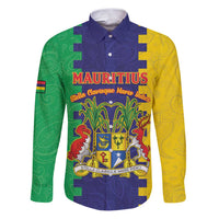 Personalised Mauritius Family Matching Puletasi and Hawaiian Shirt Coat Of Arms Mix Paisley Pattern