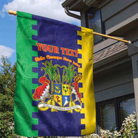Personalised Mauritius Garden Flag Coat Of Arms Mix Paisley Pattern