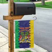 Personalised Mauritius Garden Flag Coat Of Arms Mix Paisley Pattern