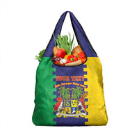 Personalised Mauritius Grocery Bag Coat Of Arms Mix Paisley Pattern