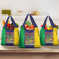 Personalised Mauritius Grocery Bag Coat Of Arms Mix Paisley Pattern