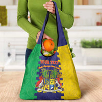 Personalised Mauritius Grocery Bag Coat Of Arms Mix Paisley Pattern