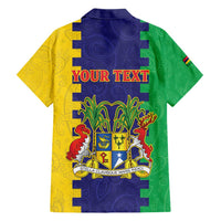 Personalised Mauritius Hawaiian Shirt Coat Of Arms Mix Paisley Pattern