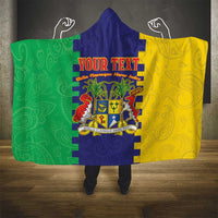 Personalised Mauritius Hooded Blanket Coat Of Arms Mix Paisley Pattern