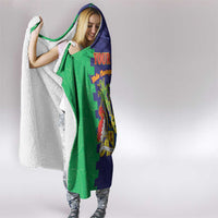 Personalised Mauritius Hooded Blanket Coat Of Arms Mix Paisley Pattern