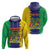 Personalised Mauritius Hoodie Coat Of Arms Mix Paisley Pattern