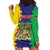 Personalised Mauritius Hoodie Dress Coat Of Arms Mix Paisley Pattern