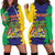 Personalised Mauritius Hoodie Dress Coat Of Arms Mix Paisley Pattern