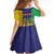 Personalised Mauritius Kid Short Sleeve Dress Coat Of Arms Mix Paisley Pattern