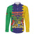 Personalised Mauritius Long Sleeve Button Shirt Coat Of Arms Mix Paisley Pattern