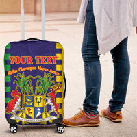 Personalised Mauritius Luggage Cover Coat Of Arms Mix Paisley Pattern