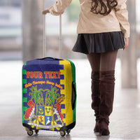 Personalised Mauritius Luggage Cover Coat Of Arms Mix Paisley Pattern