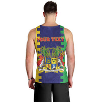 Personalised Mauritius Men Tank Top Coat Of Arms Mix Paisley Pattern