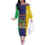 Personalised Mauritius Off The Shoulder Long Sleeve Dress Coat Of Arms Mix Paisley Pattern