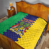 Personalised Mauritius Quilt Coat Of Arms Mix Paisley Pattern