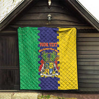 Personalised Mauritius Quilt Coat Of Arms Mix Paisley Pattern