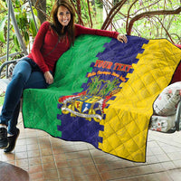 Personalised Mauritius Quilt Coat Of Arms Mix Paisley Pattern