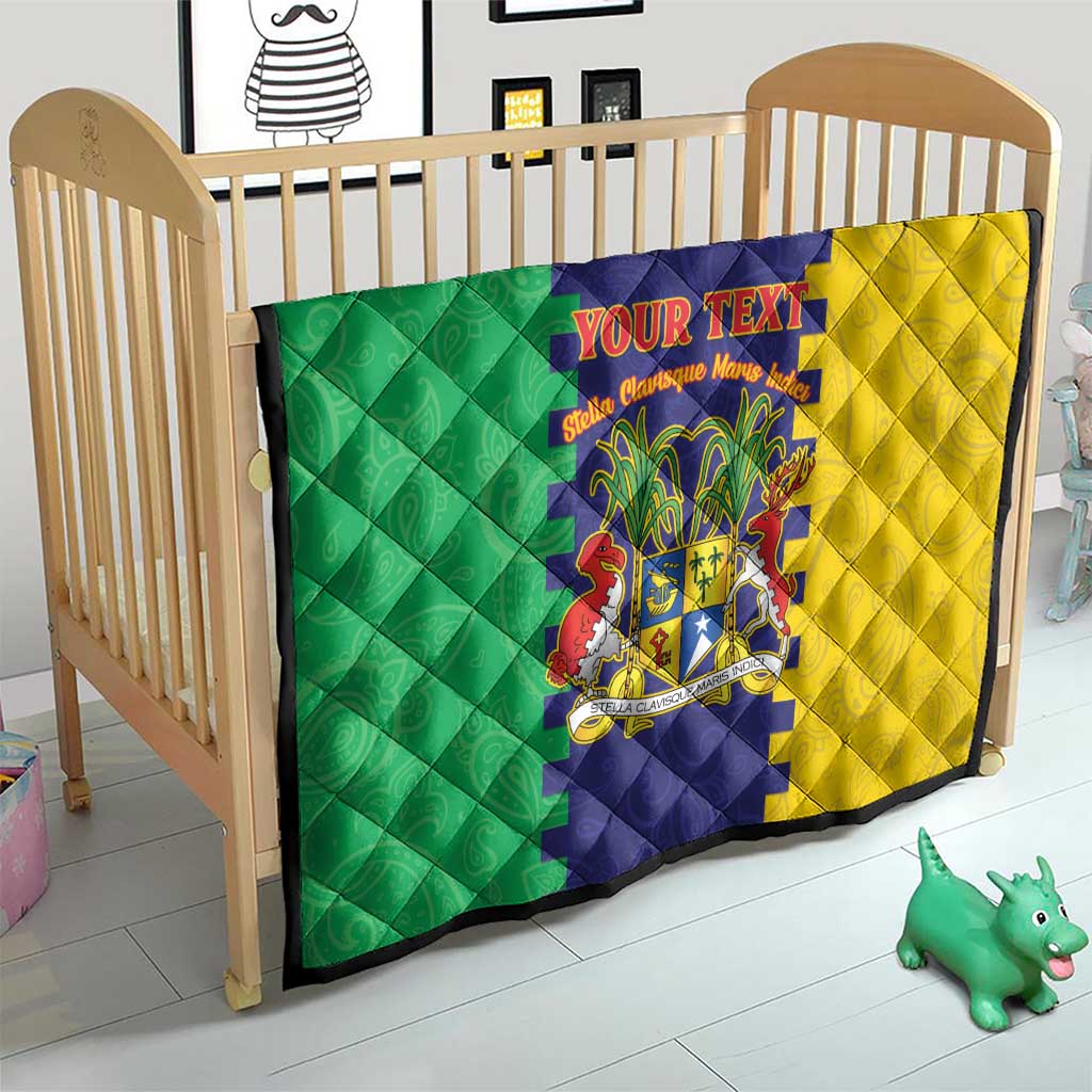Personalised Mauritius Quilt Coat Of Arms Mix Paisley Pattern