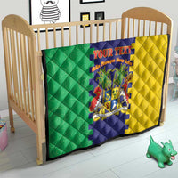 Personalised Mauritius Quilt Coat Of Arms Mix Paisley Pattern