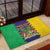 Personalised Mauritius Rubber Doormat Coat Of Arms Mix Paisley Pattern