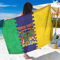 Personalised Mauritius Sarong Coat Of Arms Mix Paisley Pattern