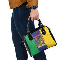 Personalised Mauritius Shoulder Handbag Coat Of Arms Mix Paisley Pattern