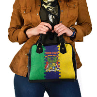 Personalised Mauritius Shoulder Handbag Coat Of Arms Mix Paisley Pattern