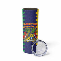 Personalised Mauritius Skinny Tumbler Coat Of Arms Mix Paisley Pattern