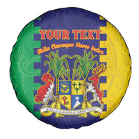 Personalised Mauritius Spare Tire Cover Coat Of Arms Mix Paisley Pattern
