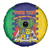 Personalised Mauritius Spare Tire Cover Coat Of Arms Mix Paisley Pattern