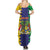 Personalised Mauritius Summer Maxi Dress Coat Of Arms Mix Paisley Pattern