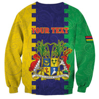 Personalised Mauritius Sweatshirt Coat Of Arms Mix Paisley Pattern