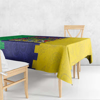 Personalised Mauritius Tablecloth Coat Of Arms Mix Paisley Pattern