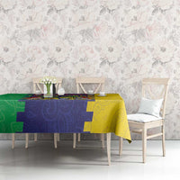 Personalised Mauritius Tablecloth Coat Of Arms Mix Paisley Pattern