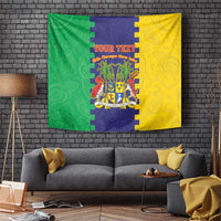 Personalised Mauritius Tapestry Coat Of Arms Mix Paisley Pattern