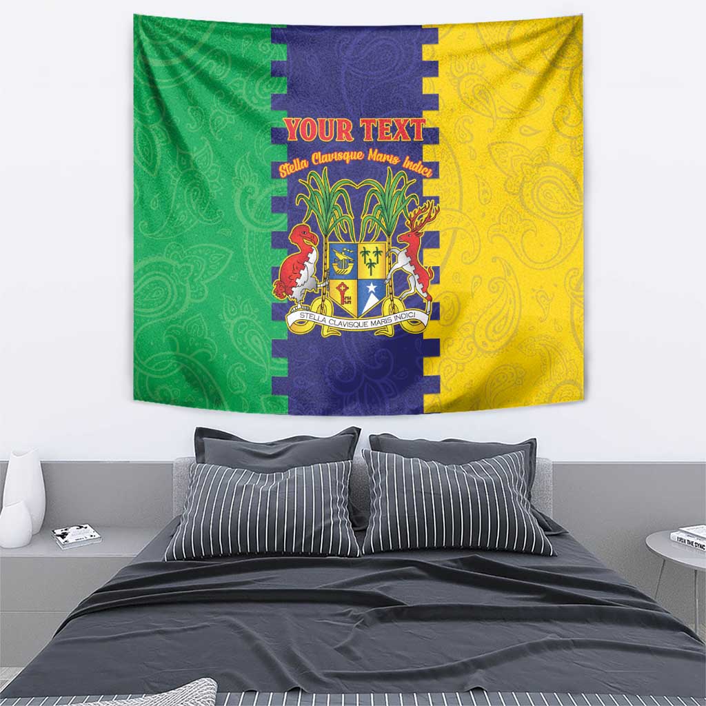Personalised Mauritius Tapestry Coat Of Arms Mix Paisley Pattern