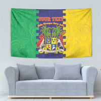 Personalised Mauritius Tapestry Coat Of Arms Mix Paisley Pattern