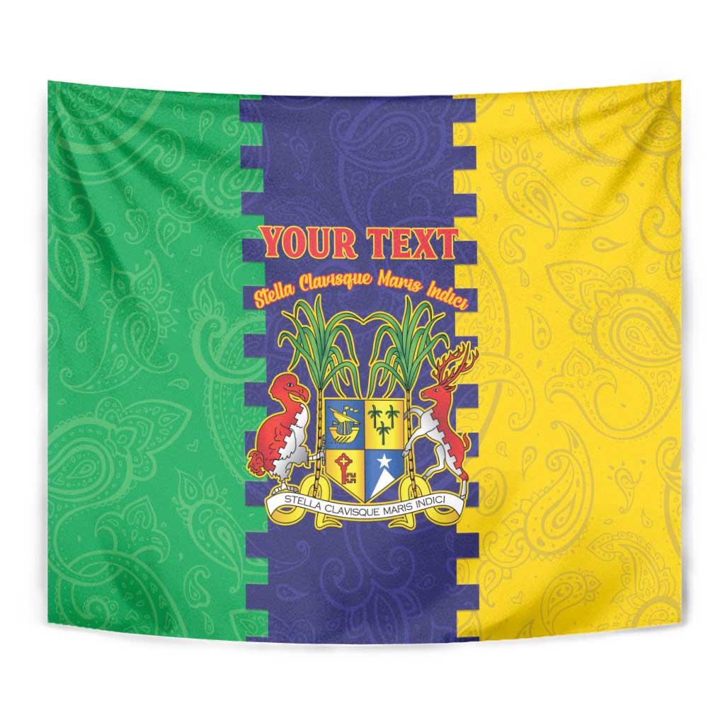 Personalised Mauritius Tapestry Coat Of Arms Mix Paisley Pattern