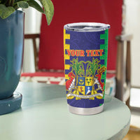 Personalised Mauritius Tumbler Cup Coat Of Arms Mix Paisley Pattern